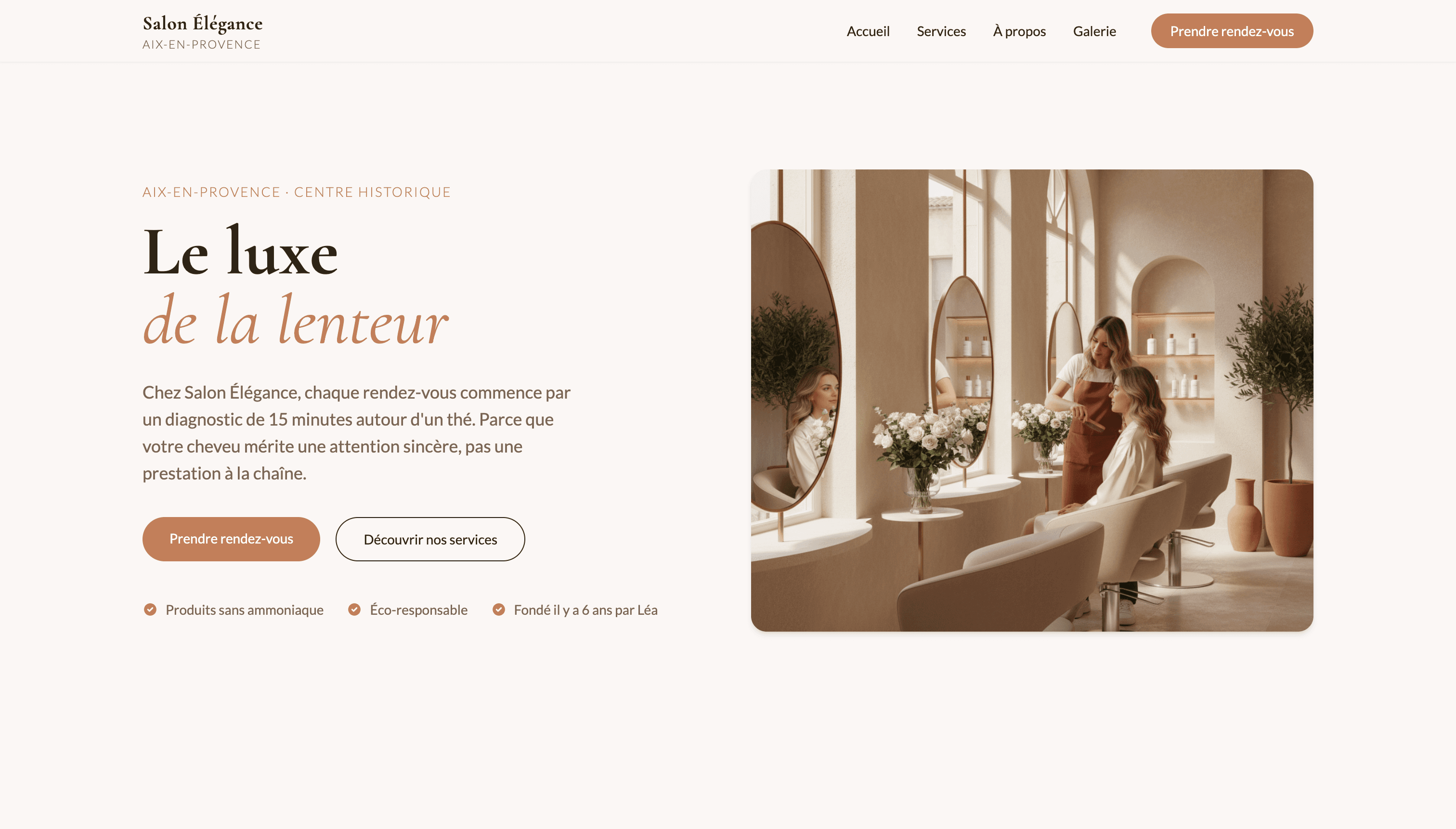 Site vitrine Salon Élégance