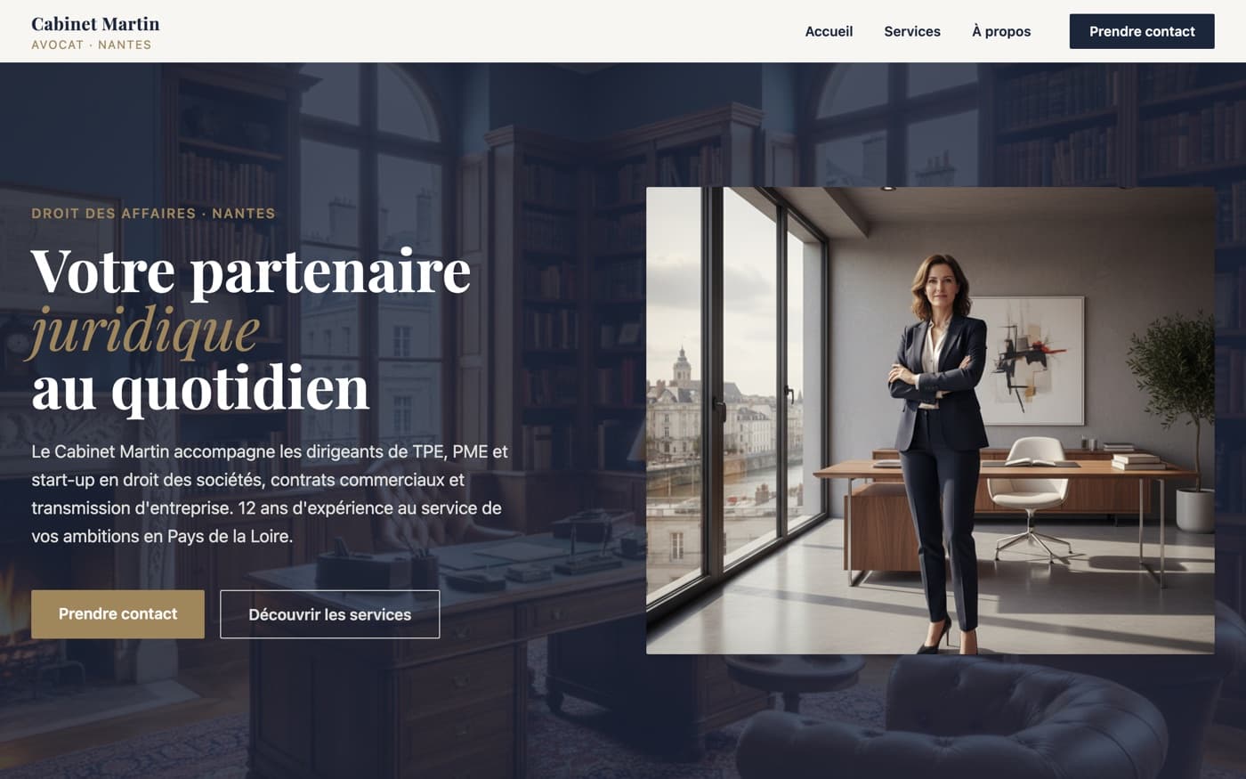 Site vitrine Cabinet Martin généré avec VitrineDirect