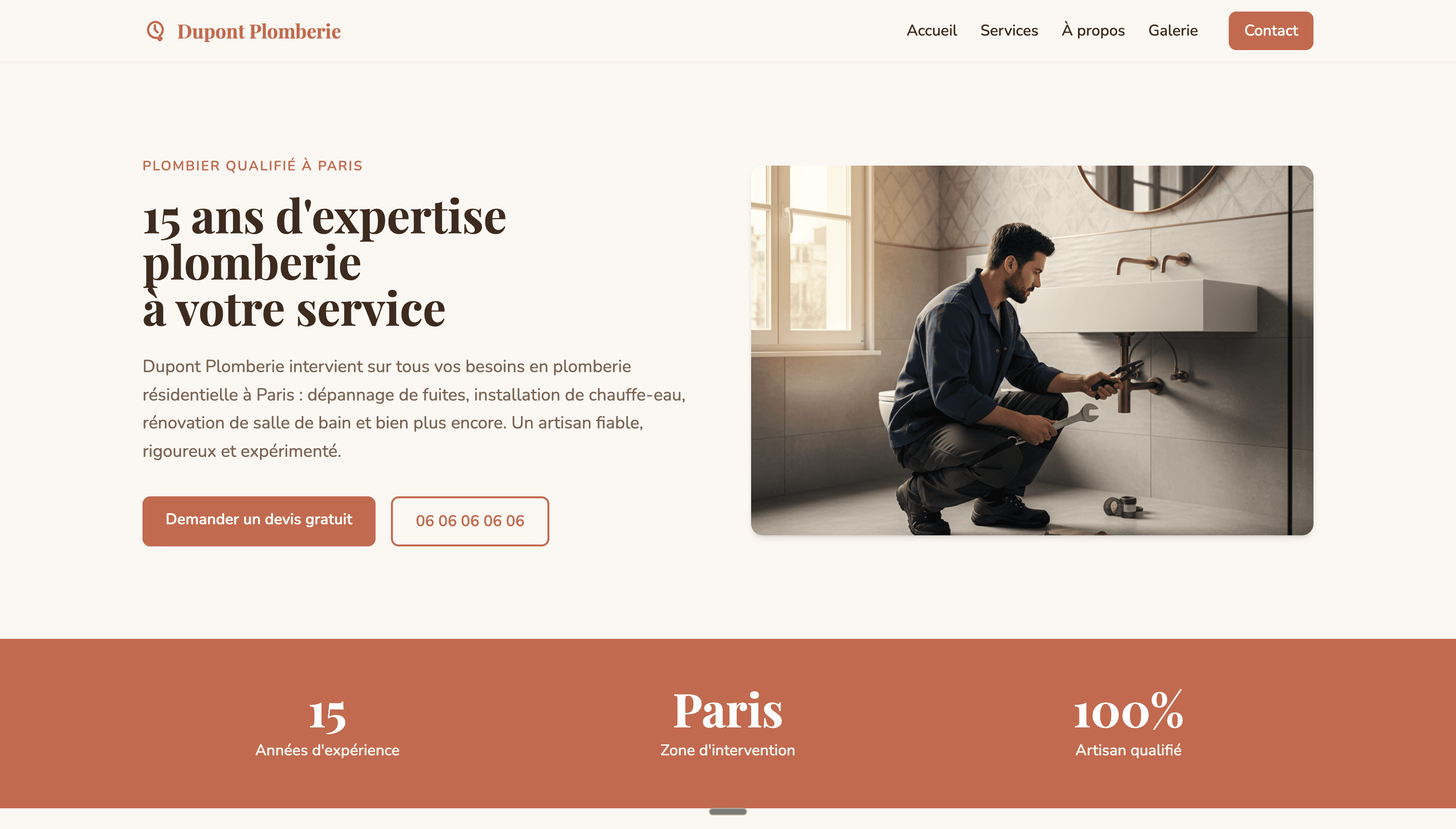 Site vitrine Dupont Plomberie