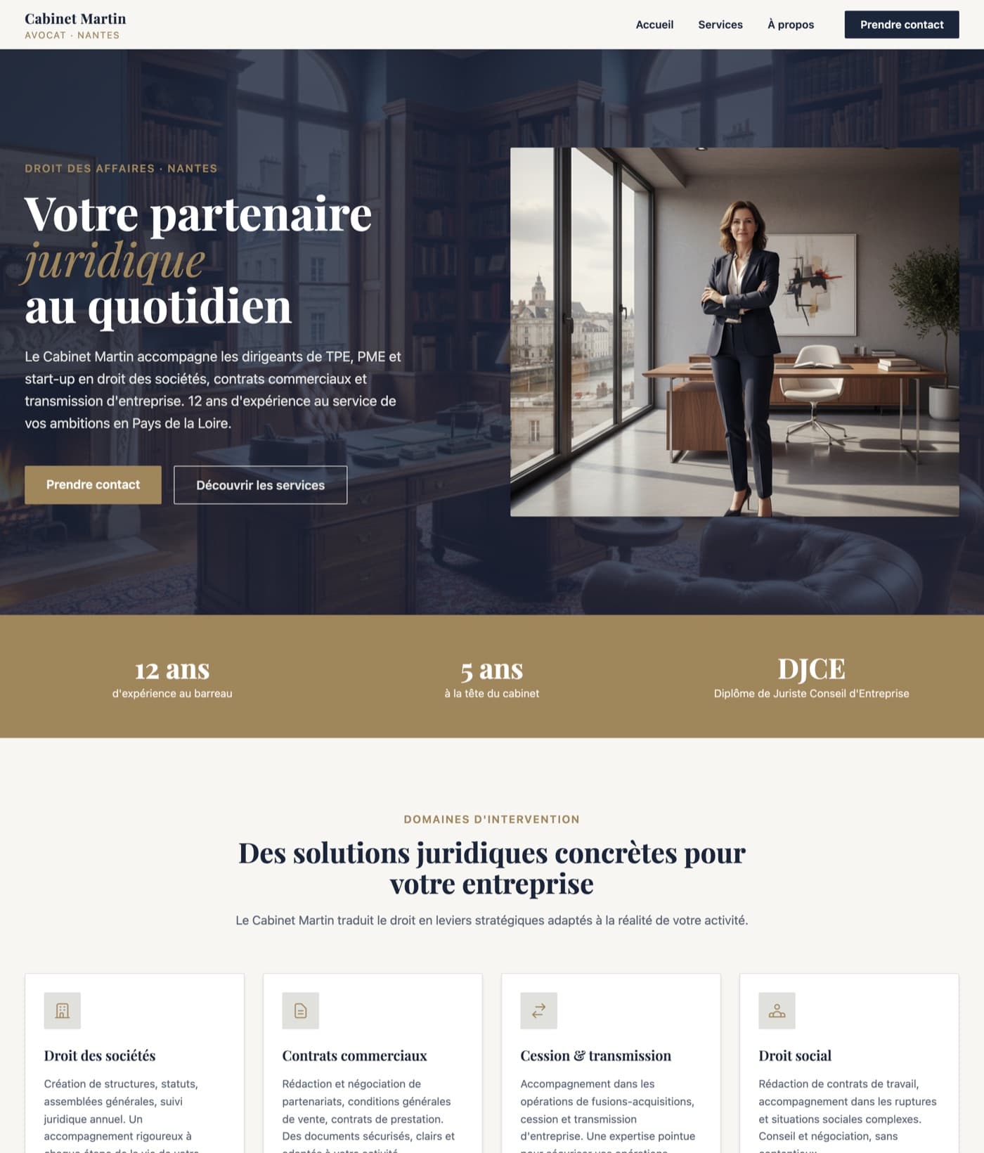Site vitrine généré avec VitrineDirect — Cabinet Martin